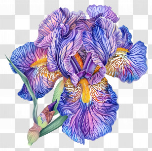 Iris Flower - Vibrant Purple Iris Transparent PNG