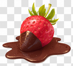 Chocolate Covered Strawberry - Chocolate Dipped Strawberry Transparent PNG
