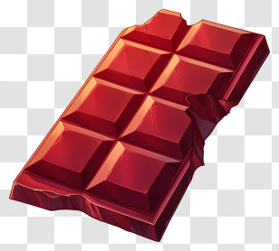 Dark Red Chocolate Bar - Delicious Melting Chocolate Bar Transparent PNG