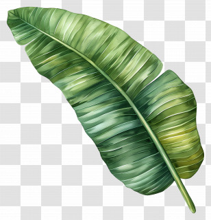 Banana Leaf - Tropical Green Banana Leaf Illustration Transparent PNG