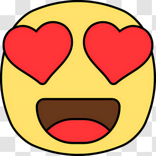 Emoji With Heart Eyes - Smiley Emoji With Heart Eyes Transparent PNG