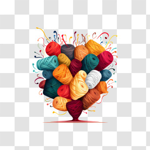 I Love Yarn Day - Colorful Yarn Balls Transparent PNG