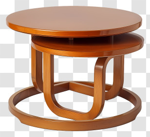 Coffee Tables - Modern Wooden Round Table Transparent PNG