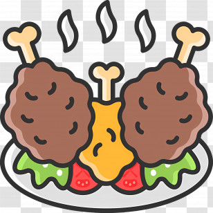 Chicken Food - Cartoon Food With Chicken And Vegetables Transparent PNG