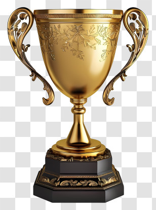 Trophy - Elegant Golden Trophy Cup Transparent PNG