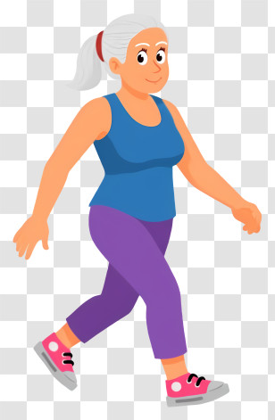 Senior Woman Walking - Elderly Woman In Sportswear Transparent PNG