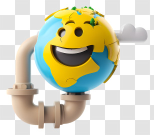World Plumbing Day - Happy Earth With Pipe Transparent PNG