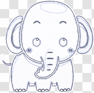 Line Art White Head Nose Cartoon Transparent PNG