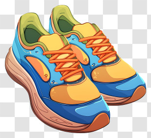 Retro Running Shoes - Colorful Sneakers For Active Lifestyle Transparent PNG