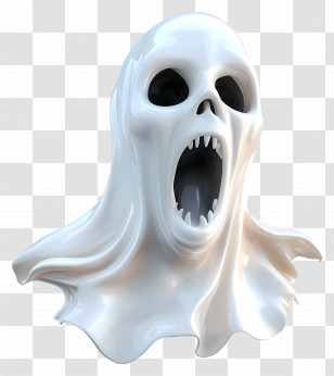 Ghost Face - Scary Ghost Face Illustration For Halloween Transparent PNG