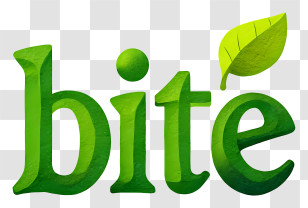 Bite Logo - Bite Logo With Leaf Design Transparent PNG