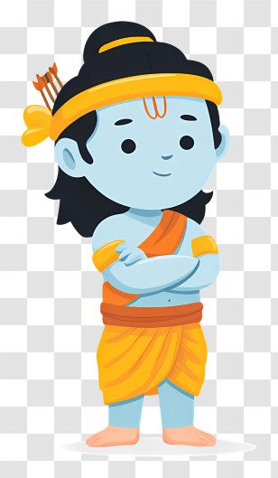 Lord Rama - Blue-Skinned Character With Bow Transparent PNG