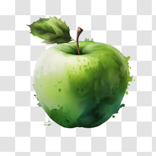 Watercolor Apple
 - Green Watercolor Apple Illustration Transparent PNG