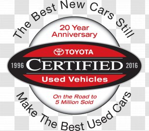 Toyota Used Car Logo Certified Pre-Owned - Text Transparent PNG