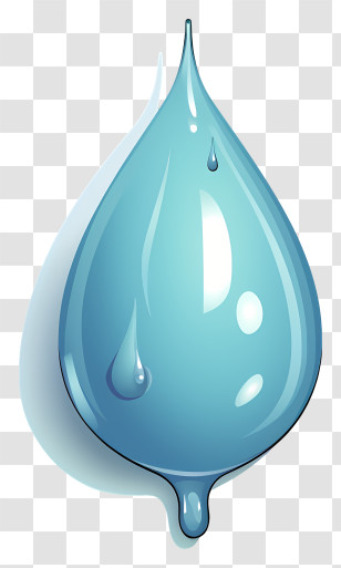 Hand Drawn Water Drop - Shiny Light Blue Water Droplet Illustration Transparent PNG