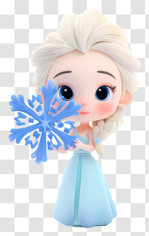 Elsa Frozen - Cartoon Girl Holding Snowflake Transparent PNG