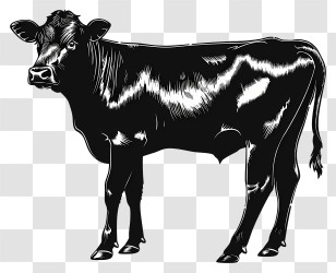 Black Cow - Black Cow Illustration Transparent PNG