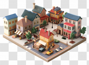 Small Town - Miniature Town Model With Houses Transparent PNG