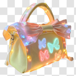 Glowing Satchel - Glowing Handbag With Bow Transparent PNG