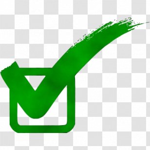 Green Check Mark - Wet Ink - Symbol Logo Transparent PNG