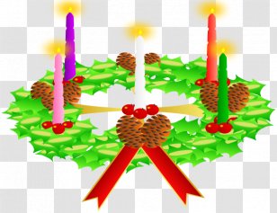 Santa Claus Advent Wreath Sunday Clip Art - Flower - Seaweed Transparent PNG