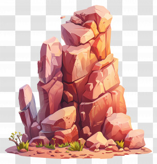 Rock Formations - Rock Formation Illustration In Desert Environment Transparent PNG