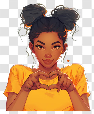 Heart - Girl Making Heart Gesture Transparent PNG
