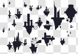 White Font - Floating Castle Transparent PNG