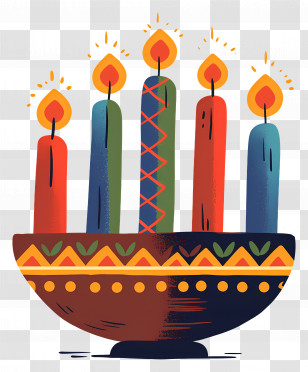 Kwanzaa Candles - Traditional Kwanzaa Candle Holder Illustration Transparent PNG
