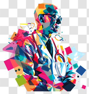 Doctors Day - Colorful Doctor Silhouette Art Transparent PNG
