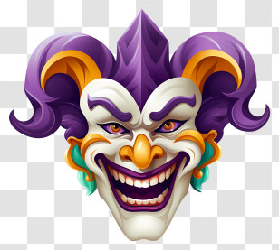 Shrove Tuesday - Colorful Jester Mask Illustration Transparent PNG