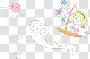 Euclidean Vector Illustration - Cartoon - Sun Spray Pentagram Elements Transparent PNG