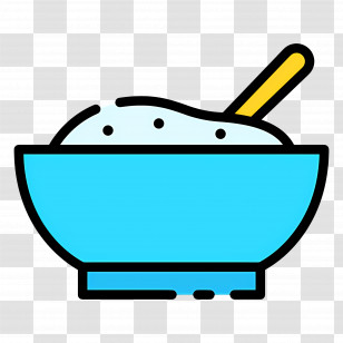 Oats - Blue Bowl Of Food Icon Transparent PNG