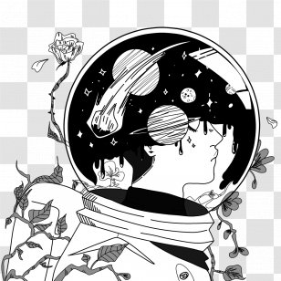 Drawing Art Aesthetics Outer Space Astronaut Transparent PNG