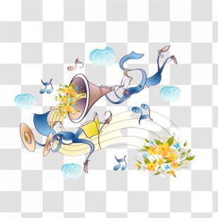 Cizgi Film Ve Mxfczik Musical Instrument Wallpaper - Cartoon - Vector Trumpet Characters Transparent PNG