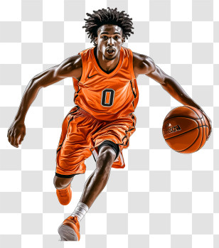 Ncaa Mens Basketball - Basketball Player In Orange Uniform Transparent PNG