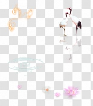 Red-crowned Crane Icon - Water Bird - Yellow Fresh Crystal Decorative Pattern Transparent PNG