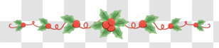 Red Berries - Holly Leaves And Berries With Ribbon For Christmas Decoration Transparent PNG