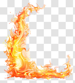 Flame Frame - Decorative Flaming Corner Illustration Transparent PNG