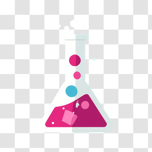 Laboratory Glass Beaker - Pink Chemical Flask For Science Illustration Transparent PNG