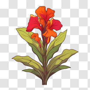 Canna Indica - Canna Lily Flower Illustration Transparent PNG