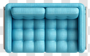 Sofa Top View - Modern Blue Sofa Transparent PNG