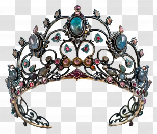 Tiara - Ornate Jeweled Tiara Design Illustration Transparent PNG