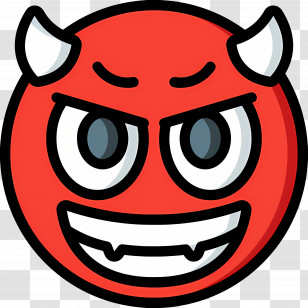 Devil Emoji - Red Devil Emoji With Horns Transparent PNG