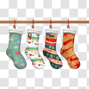 Christmas Stocking - Colorful Christmas Stockings Hanging Transparent PNG