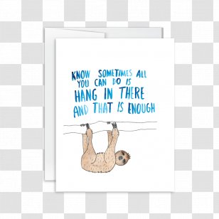 Sloth Paper Greeting & Note Cards Etsy Christmas Card - Hang In There Transparent PNG