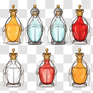 Perfume Bottle - Colorful Designer Perfume Bottles Collection Transparent PNG