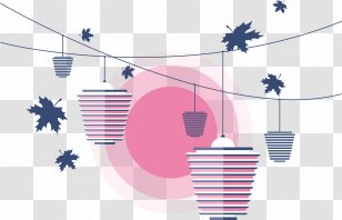 Paper Lantern Mid-Autumn Festival - Cartoon - Romantic Transparent PNG