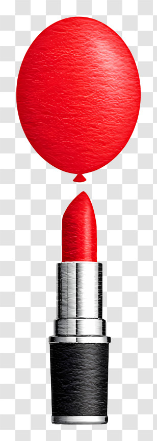 National Lipstick Day - Red Lipstick With Balloon Transparent PNG