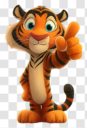 Cute Tiger - Friendly Cartoon Tiger Mascot Transparent PNG